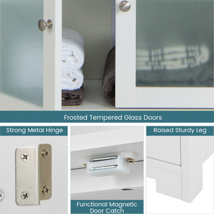 Costway 163cm Tall Bathroom Storage Cabinet-White - White by Costway