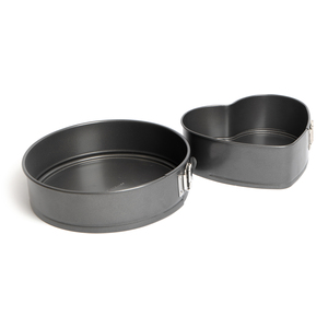 2pc Non-Stick Cake Pan Set 25cm Round Pan Heart-Shaped Pan - Grey by MasterClass