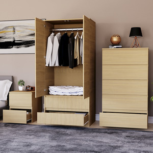 Denver Bedroom Set (2 Drawer Bedside, 5 Drawer Chest, 2 Door 2 Drawer Wardrobe) by Vida Designs