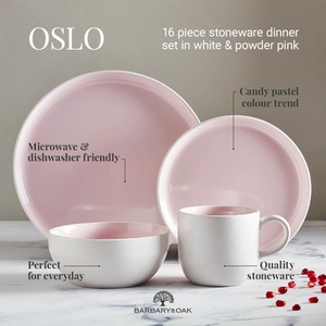 Oslo 16 Piece Dinnerware Set - Pink Lemonade by Barbary and Oak