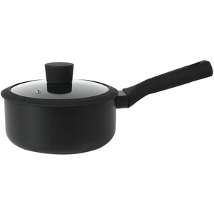 Ayano Soft Touch Non Stick Saucepan with Lid - Black / 20cm by Kitchenmaster