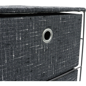 JVL Shadow 4 Drawer Wide Fabric Storage Tower - Charcoal by JVL