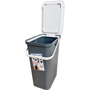 Moda Recycling Bin with Handle - Grey and White