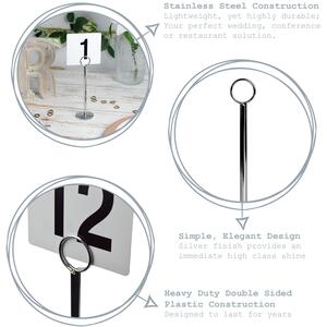 Table Numbers with Holders - 30cm - Silver / 25 by Argon Tableware