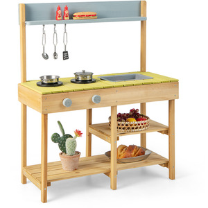 Outdoor Mud Kitchen Set - Brown by Costway