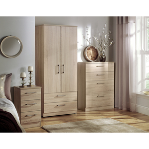 Devon Ready Assembled 3 Piece Bedroom Set - Bardolino Oak / 6