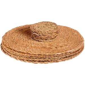 12pc Round Woven Placemats Coasters Set - Yellow by Argon Tableware