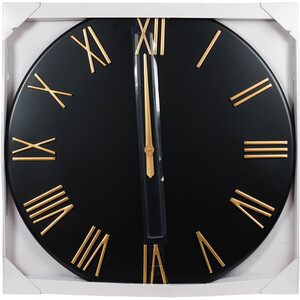 Black & Gold Numeral Clock - Black