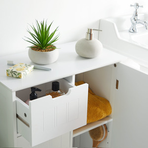 Holbrook Free Standing Bathroom Storage Cabinet with Shelving - white by VonHaus