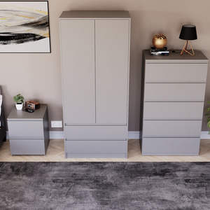 Denver Bedroom Set (2 Drawer Bedside, 5 Drawer Chest, 2 Door 2 Drawer Wardrobe) by Vida Designs