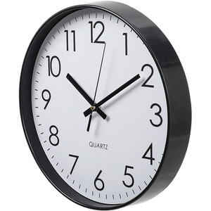 12-Inch Non-Ticking Battery-Operated Wall Clock - Black by Livingandhome