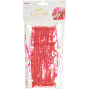 Pastel Party Tinsel Curtain - Red and Pink by My Party