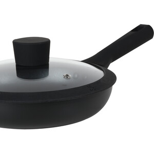 Ayano Soft Touch Non Stick Saucepan with Lid - Black / 20cm by Kitchenmaster