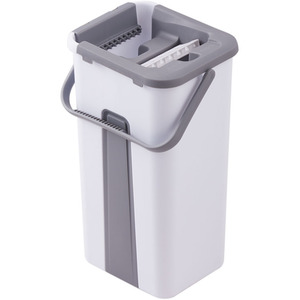 Livingandhome Flat Mop Bucket Set with 3 Pads - White by Livingandhome