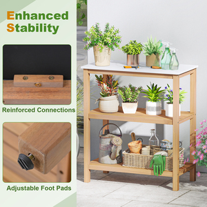 Garden Potting Work Table - Natural by Costway