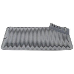 Silicone Dish Drying Mat for Kitchen Counter - Grey by Livingandhome