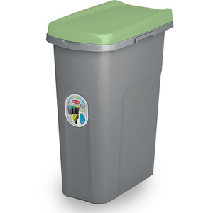 Slim Lift Top Kitchen Recycling Waste Bin - Green / 25l by Home Centre