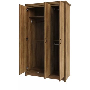 Brown 4 Piece Set 3 Door Wardrobe 4 drawer chest and 2 Bedside Tables - Brown by Wyld and Coco