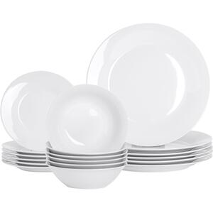 18pc White Porcelain Dinner Set - White by Argon Tableware