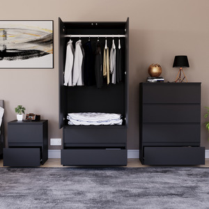 Denver Bedroom Set (2 Drawer Bedside, 4 Drawer Chest, 2 Door 2 Drawer Wardrobe) by Vida Designs