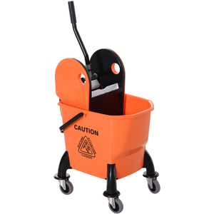 HOMCOM 26L Mop Bucket on Wheels - Orange by HOMCOM