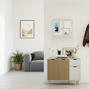 Priano 2 Door Mirrored Wall Cabinet - White by Vida Designs