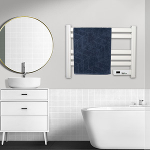 Infrared Heated Towel Rail LC Screen White - White by EnerJ Smart