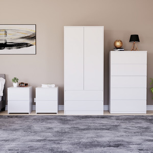 Denver Bedroom Set (2 Drawer Bedside (x2), 5 Drawer Chest, 2 Door Wardrobe) by Vida Designs