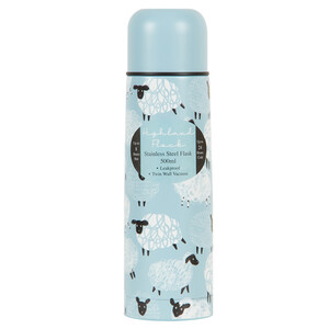 Highland Flock Printed Stainless Steel Flask - Blue