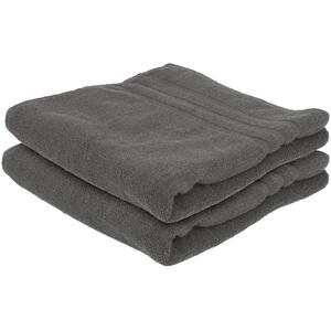 Cotton Bath Towels - 135cm x 70cm - Pack of 2 - Black by Nicola Spring