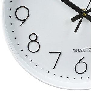12-Inch Non-Ticking Battery-Operated Wall Clock - White by Livingandhome