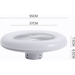 Round LED Fan Light with Soft Light - White by Livingandhome