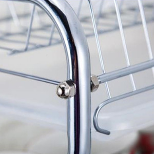 3 Layer Dish Drainer Rack Plate with Tray - Green by Livingandhome