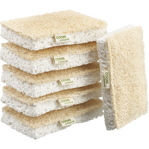 Cooks Professional Eco Sponge Scourers - White / 6 by Cooks Professional