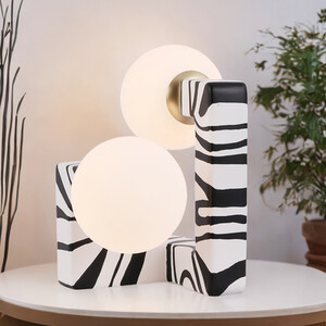 Kaya Table Lamp - White and Black