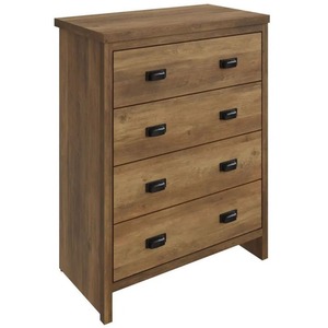 Oak 3 Piece Set 2 Door Wardrobe 4 Drawer Cabinet Bedside Table - Brown by Wyld and Coco