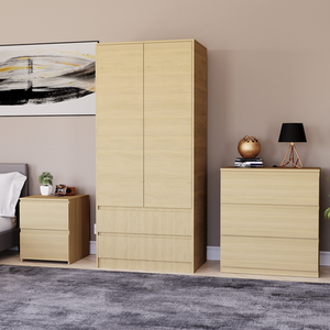 Denver Bedroom Set (2 Drawer Bedside, 3 Drawer Chest, 2 Door 2 Drawer Wardrobe) by Vida Designs