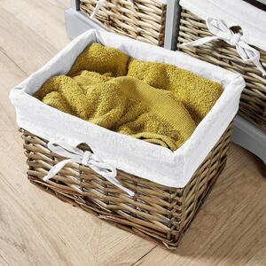 Home Source Lichfield 6 Willow Basket Drawer Chest Storage Unit - Grey by Home Source