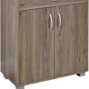 Small 2 Door 1 Drawer Hallway Living Room Sideboard Wooden Storage Cabinet Unit - Oak by URBNLIVING