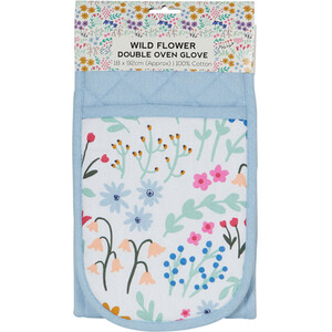 Wild Flower Double Oven Glove - Blue