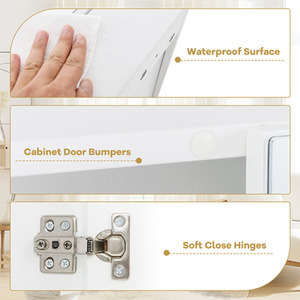 Bathroom Wall Cabinet Medicine Cabinet - White by Costway