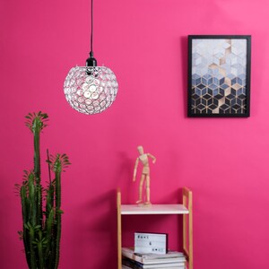 Modern Chrome Globe Ceiling Light Shade Withcrylic Crystal Effect Jewels - Silver by ValueLights