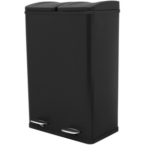 60L Dual Pedal Bin In Black - Black by Monstershop