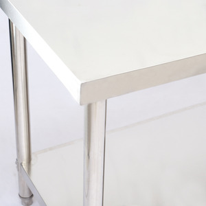 2 Layer Stainless Steel Work Bench Table - Silver / 150cm by Livingandhome