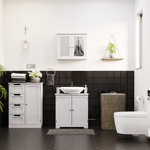 Priano 2 Door Mirrored Wall Cabinet - White by Vida Designs