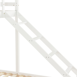 Bunk Bed with Side Ladder for Triple Sleeper - White by Abrihome
