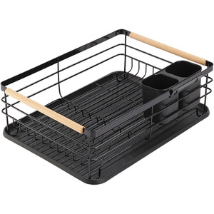 Iron Dish Drainer Drip Tray - Black by Livingandhome