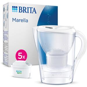 Brita Marella 2.4L Water Filter Jug including 6 Maxtra Pro cartridges - White by Brita