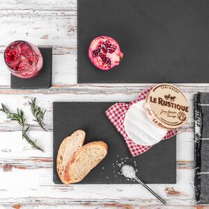 Argon Tableware 13 Piece Rectangle Slate Placemats Coasters Set - Grey by Argon Tableware