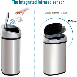 HOMCOM 30L Automatic Kitchen Bin - Silver by HOMCOM